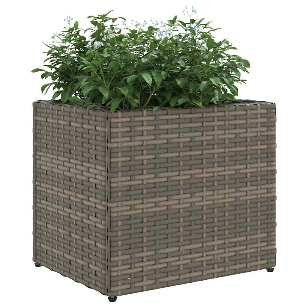 Fioriere da Giardino 2 pz Grigie 36x30x32 cm in Polyrattan
