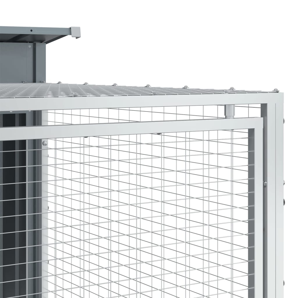 Cuccia per cani con recinto antracite 153x194x110 cm in acciaio zincato - homemem39