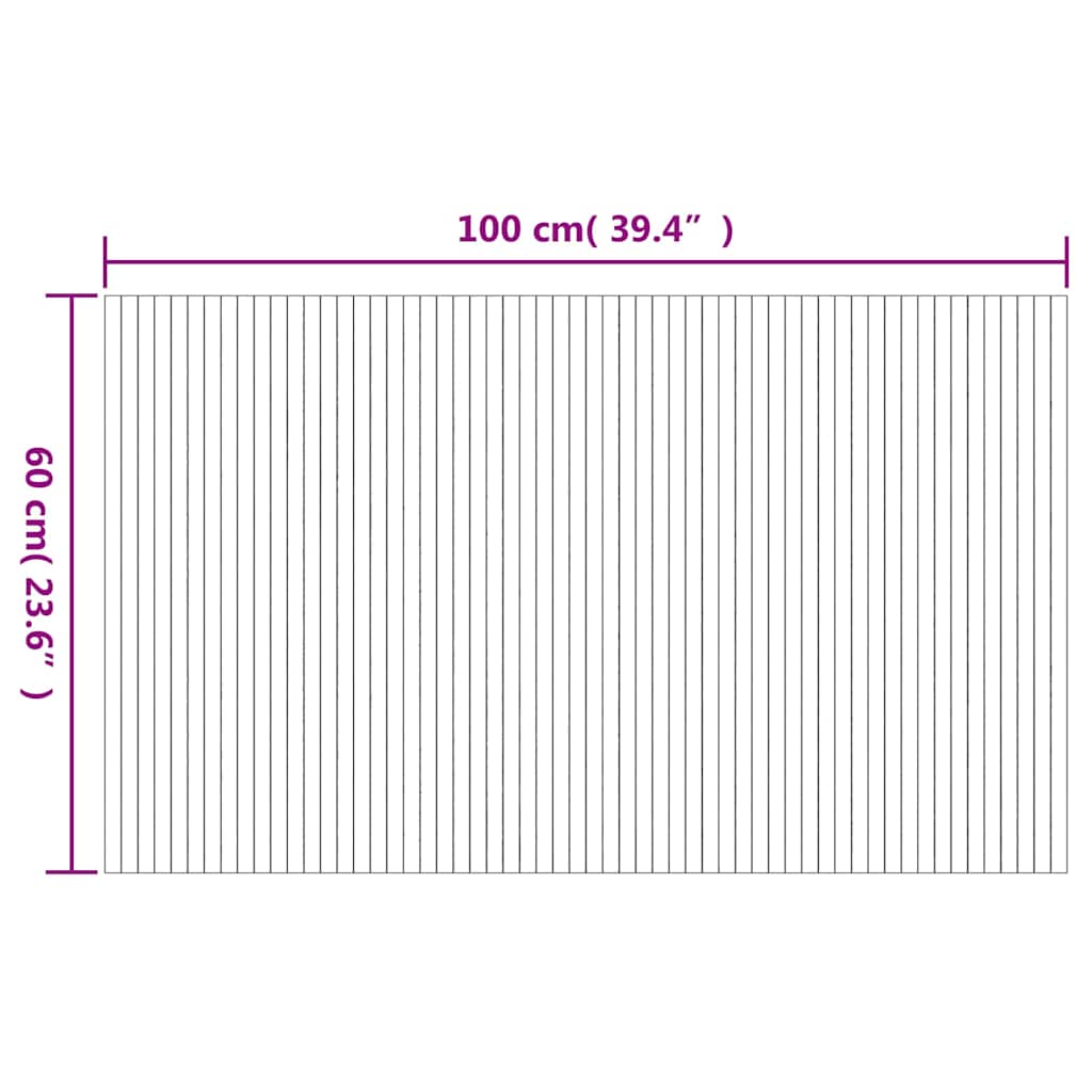 Tappeto Rettangolare Marrone 60x100 cm in Bambù | homemem39