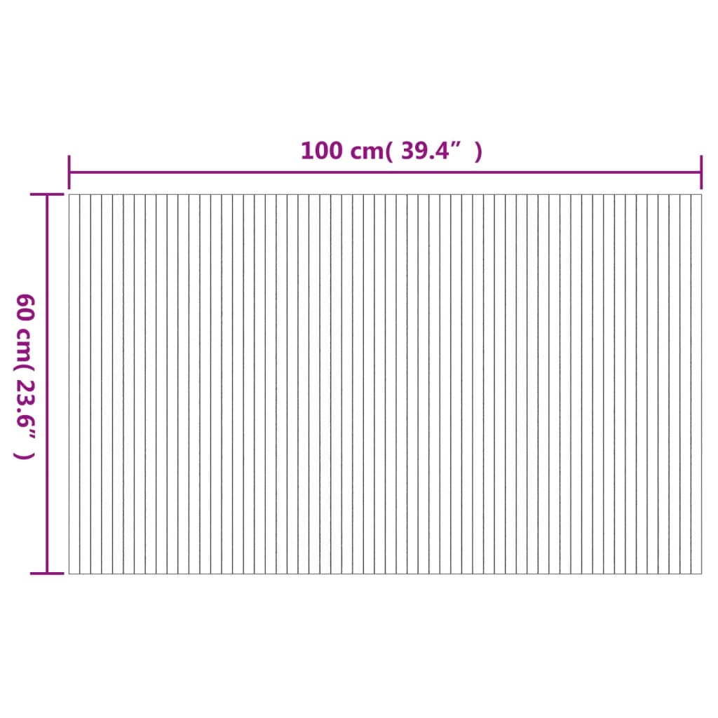Tappeto Rettangolare Naturale Chiaro 60x100 cm in Bambù | homemem39