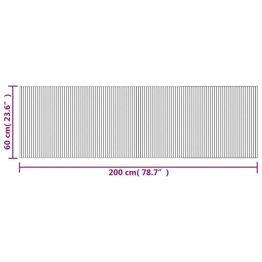 Tappeto Rettangolare Nero 60x200 cm in Bambù | homemem39