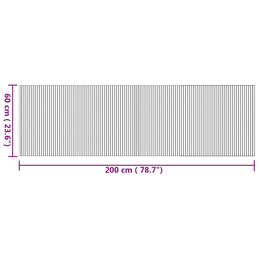 Tappeto Rettangolare Naturale 60x200 cm in Bambù | homemem39