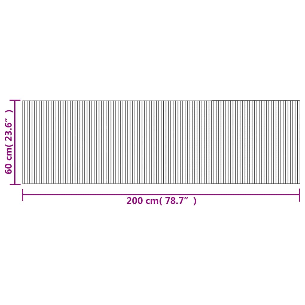 Tappeto Rettangolare Marrone Scuro 60x200 cm in Bambù | homemem39