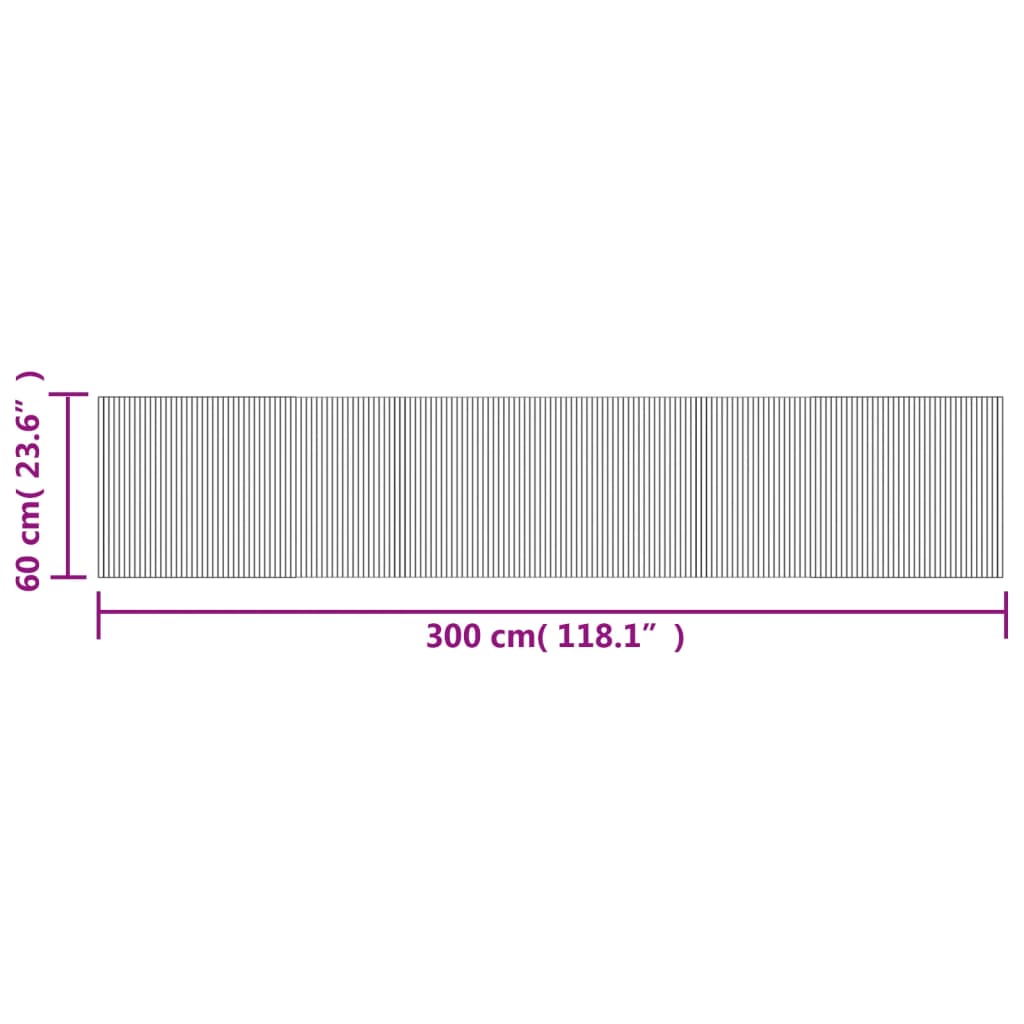 Tappeto Rettangolare Nero 60x300 cm in Bambù | homemem39