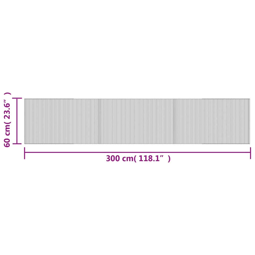 Tappeto Rettangolare Grigio 60x300 cm in Bambù | homemem39