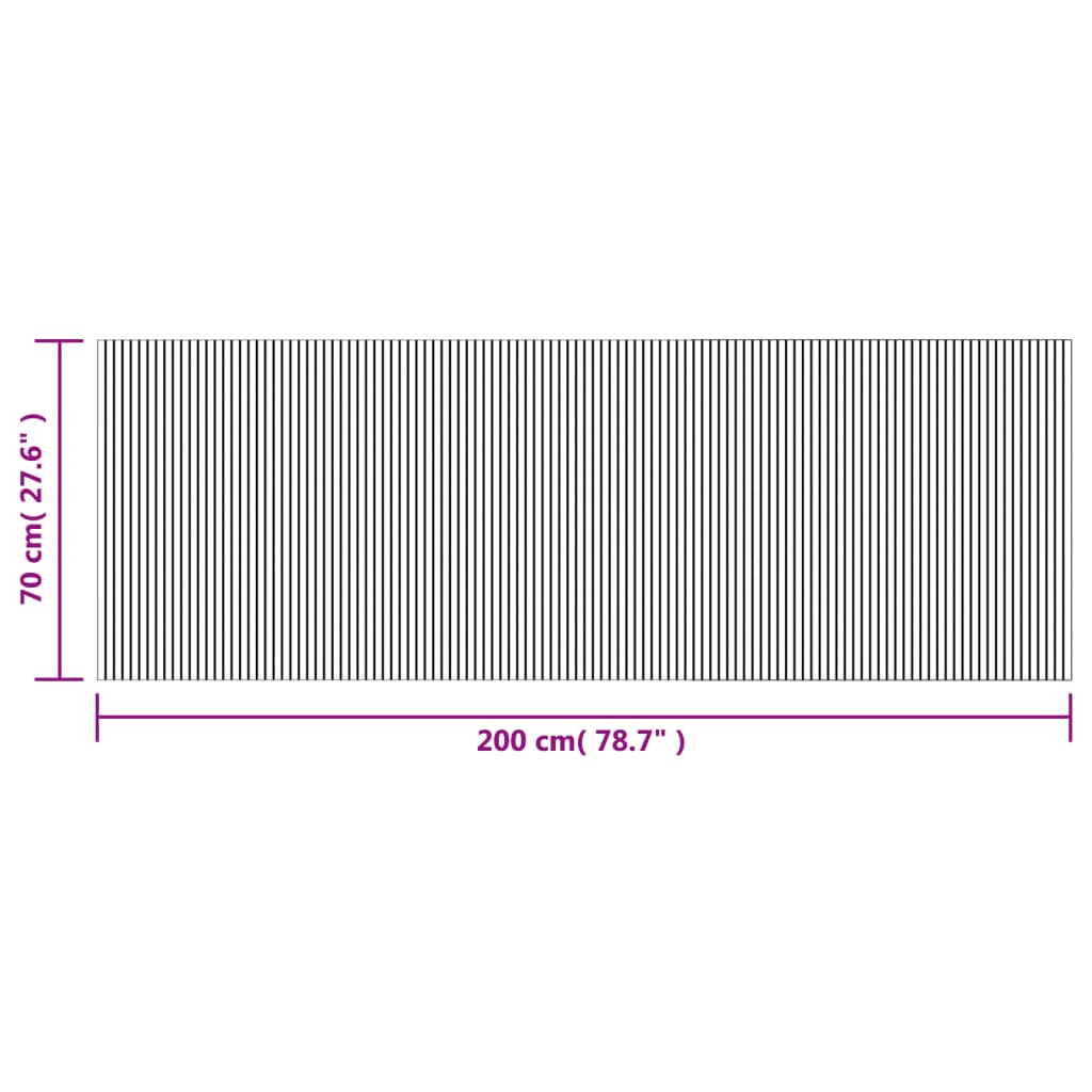 Tappeto Rettangolare Nero 70x200 cm in Bambù | homemem39