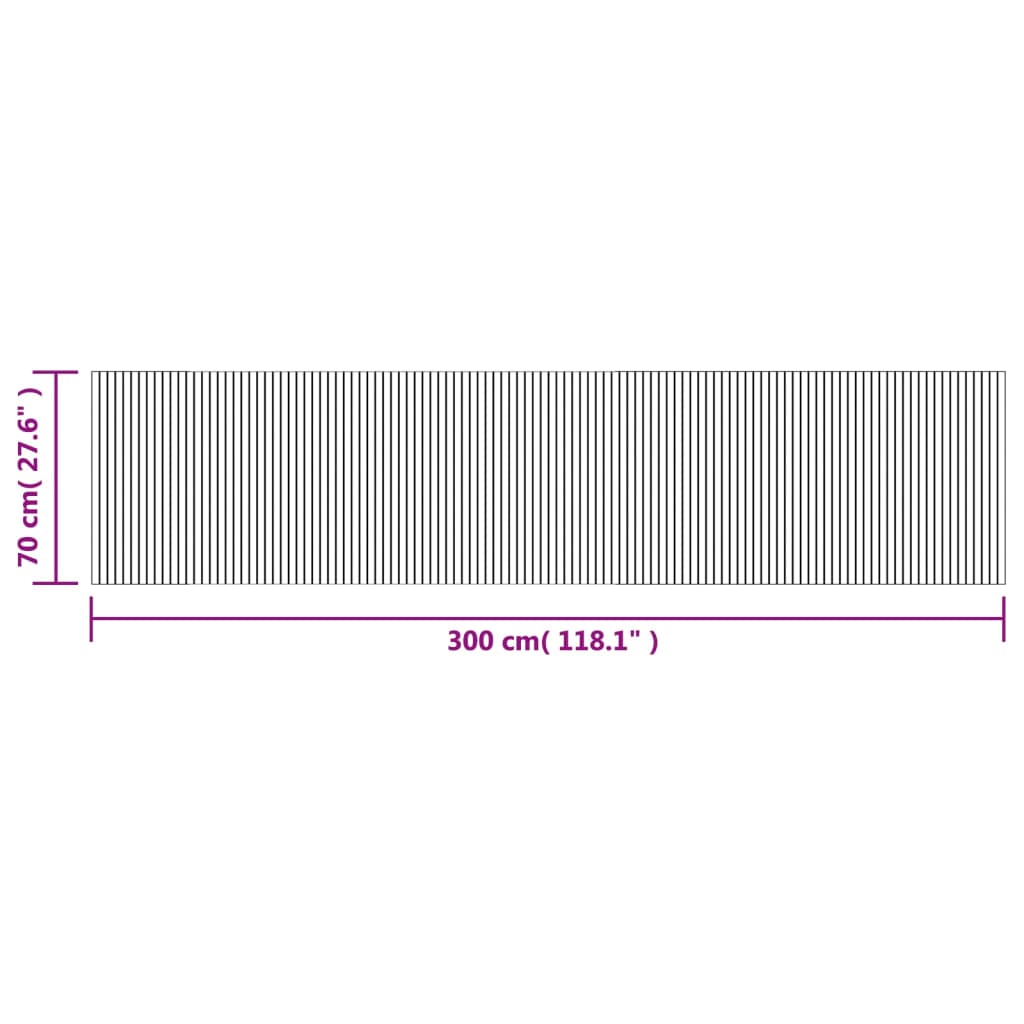 Tappeto Rettangolare Nero 70x300 cm in Bambù | homemem39