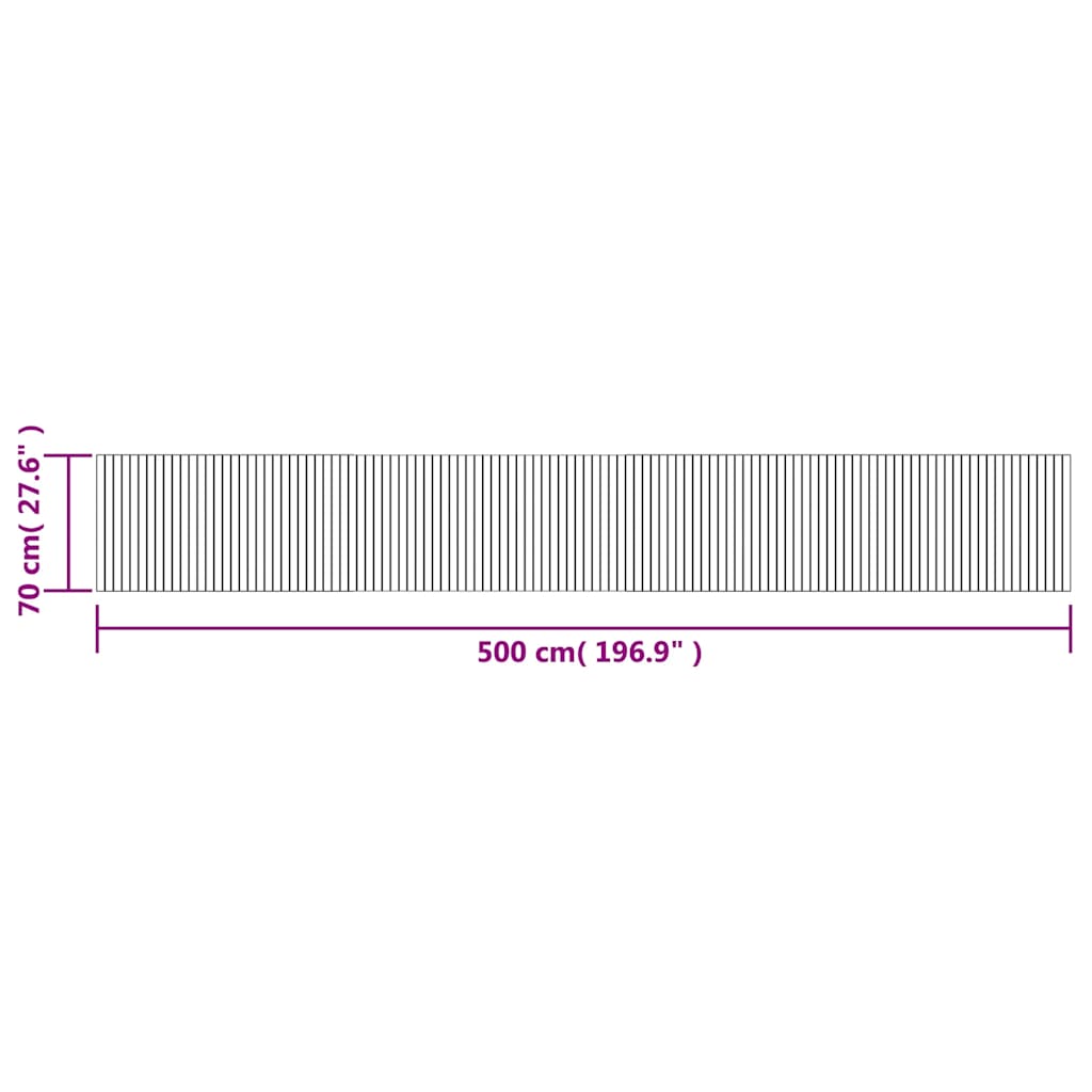 Tappeto Rettangolare Marrone 70x500 cm in Bambù | homemem39