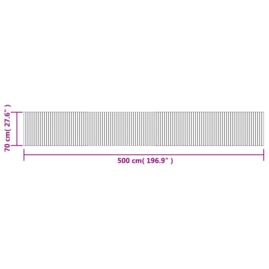 Tappeto Rettangolare Grigio 70x500 cm in Bambù | homemem39