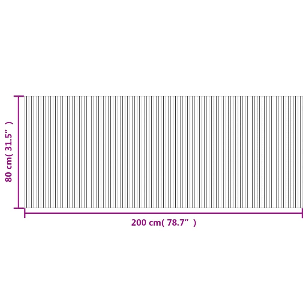 Tappeto Rettangolare Nero 80x200 cm in Bambù | homemem39