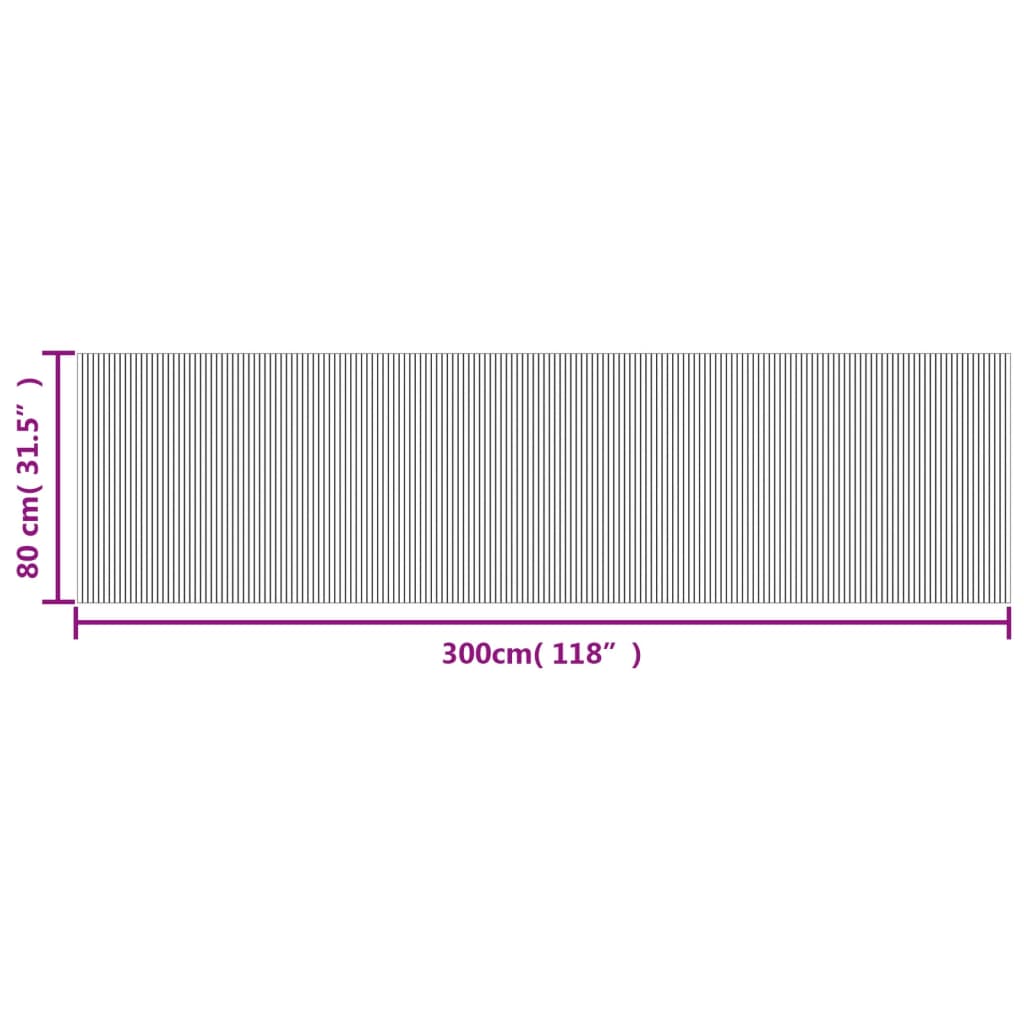Tappeto Rettangolare Nero 80x300 cm in Bambù | homemem39