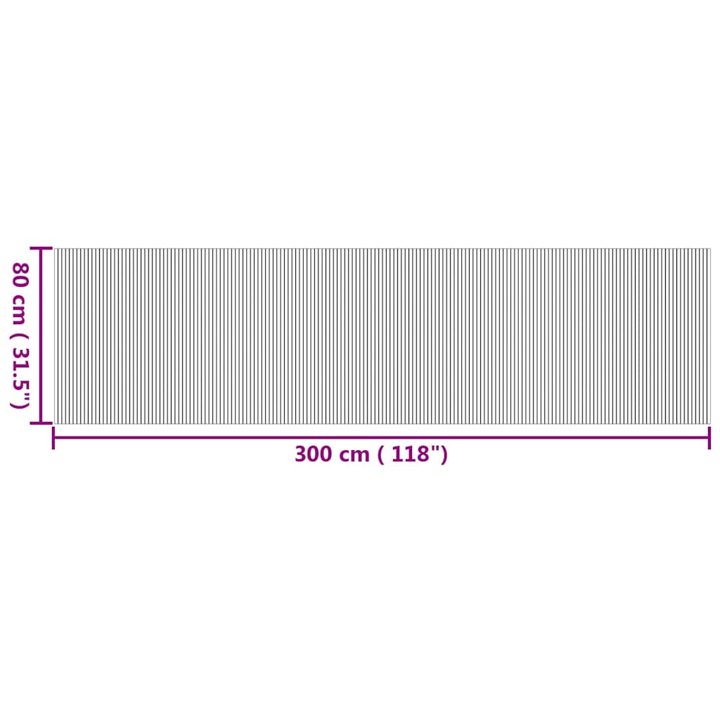 Tappeto Rettangolare Natura 80x300 cm in Bambù | homemem39
