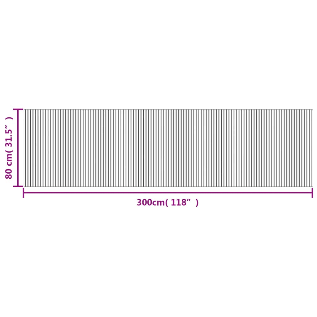 Tappeto Rettangolare Marrone Scuro 80x300 cm in Bambù | homemem39