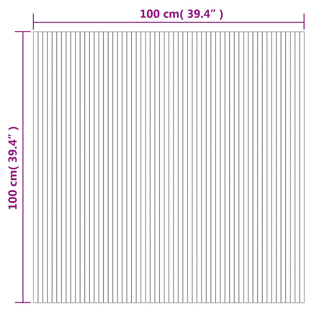 Tappeto Rettangolare Nero 100x100 cm in Bambù | homemem39
