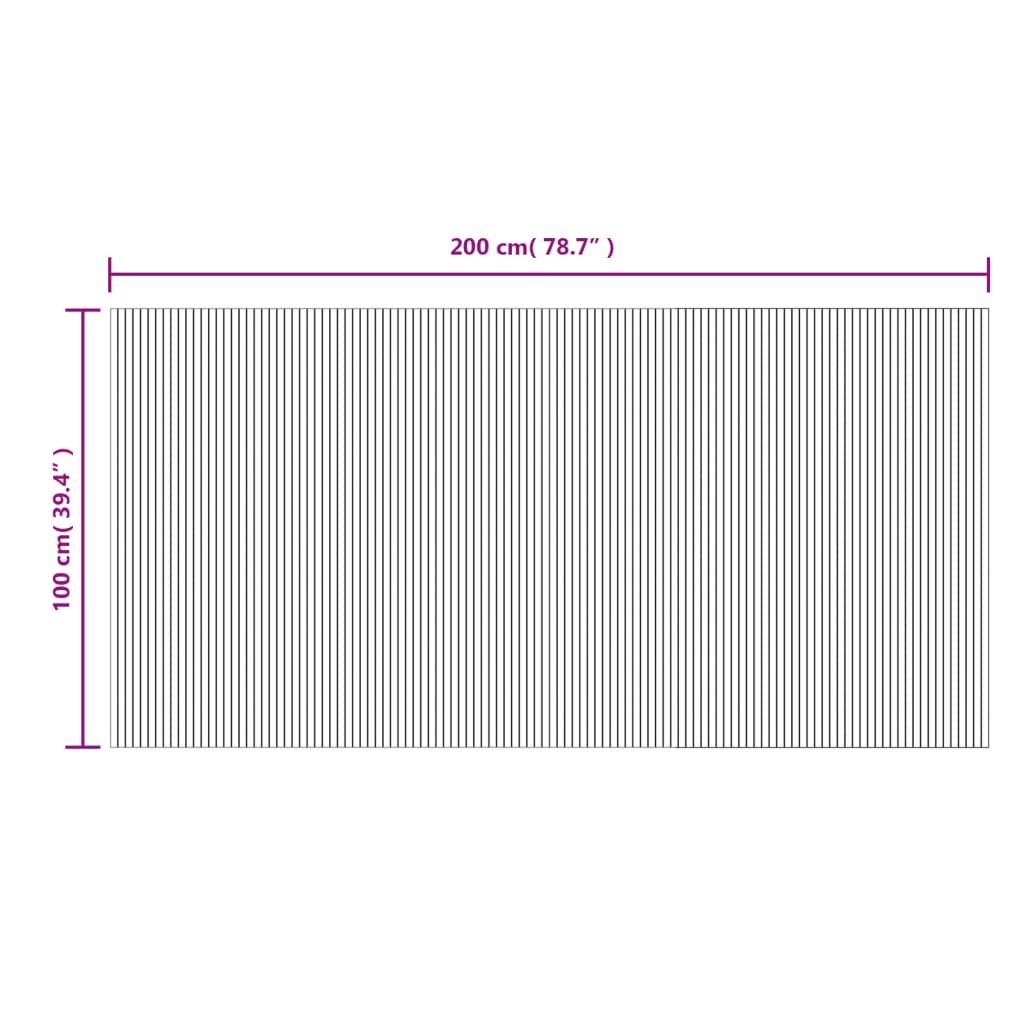 Tappeto Rettangolare Naturale Chiaro 100x200 cm in Bambù | homemem39