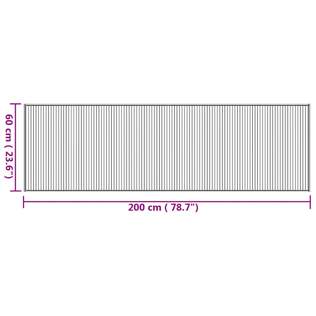 Tappeto Rettangolare Naturale 60x200 cm in Bambù | homemem39