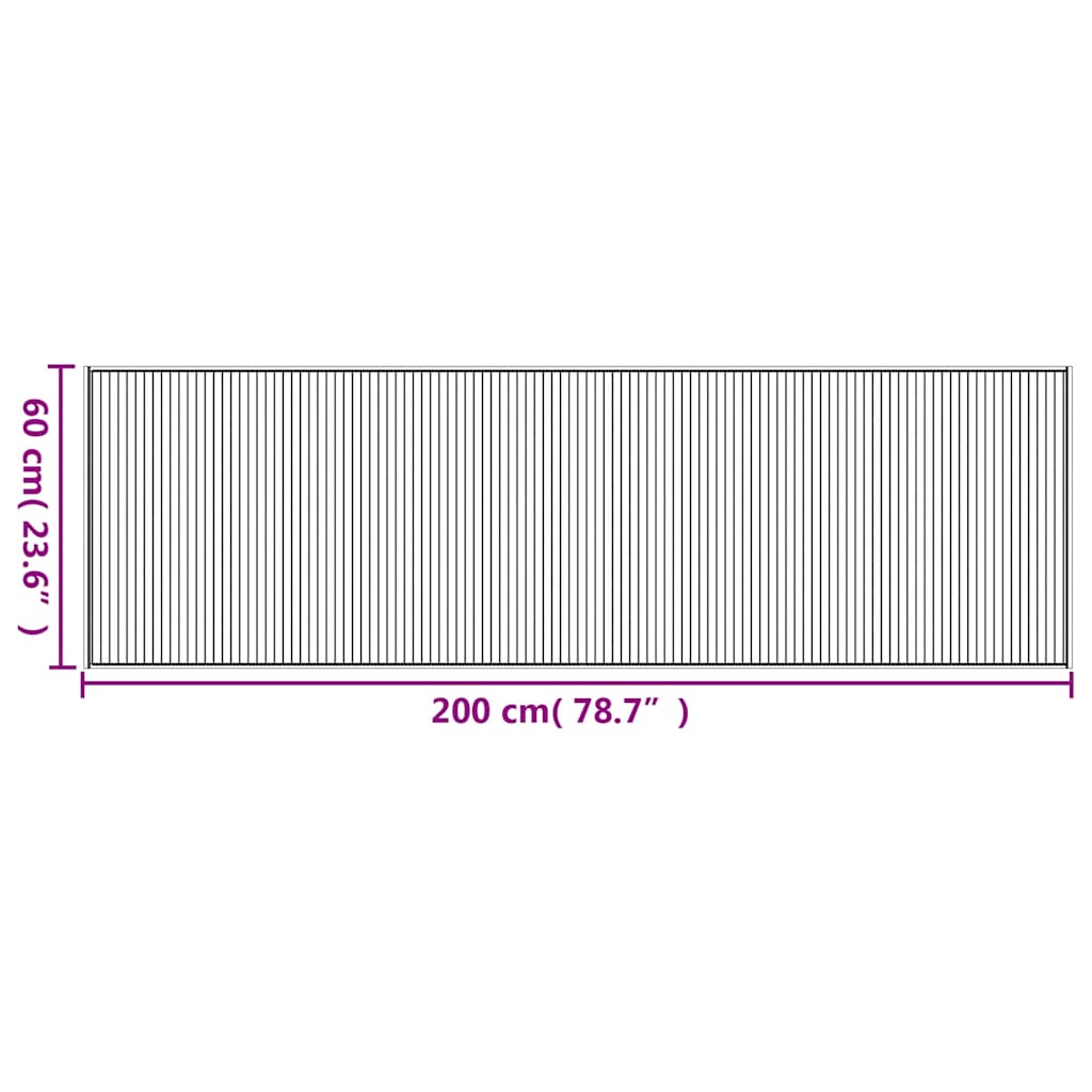Tappeto Rettangolare Marrone 60x200 cm in Bambù | homemem39