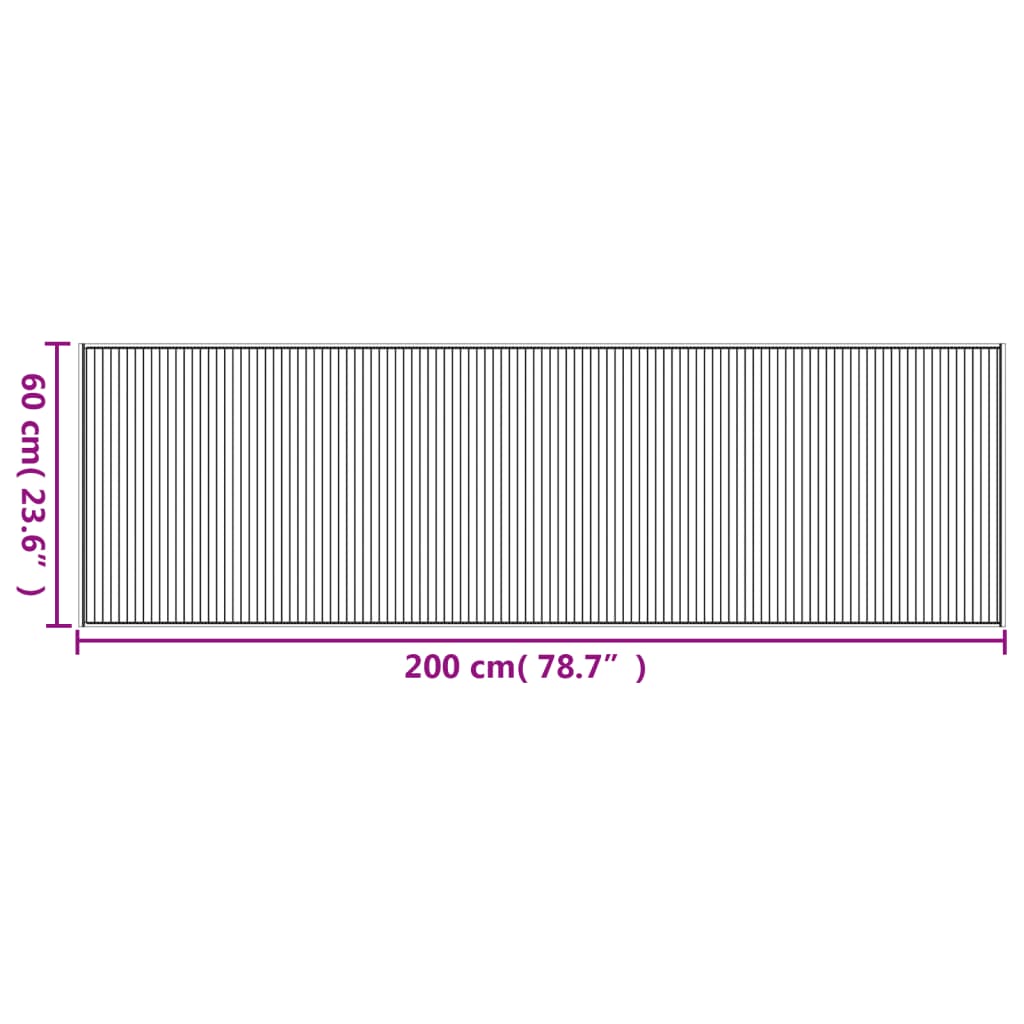 Tappeto Rettangolare Grigio 60x200 cm in Bambù | homemem39