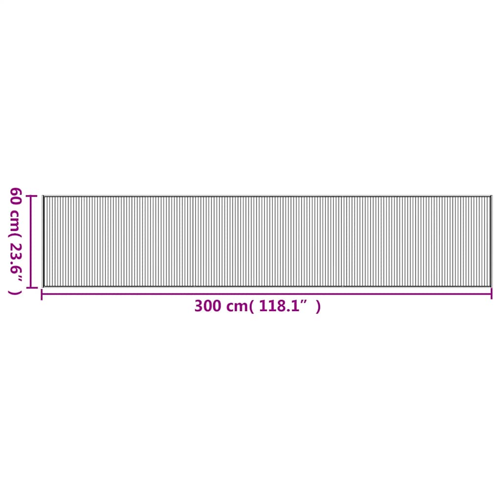 Tappeto Rettangolare Marrone 60x300 cm in Bambù | homemem39