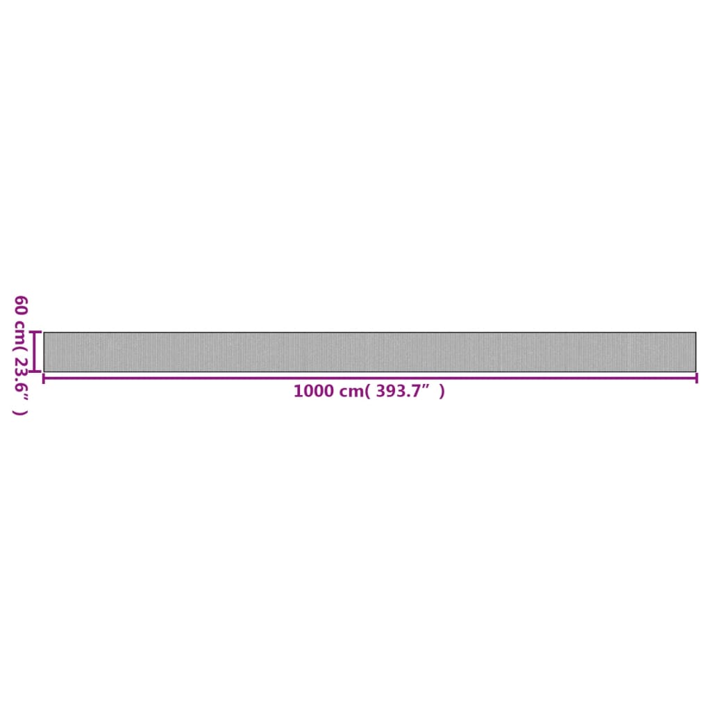 Tappeto Rettangolare Grigio 60x1000 cm in Bambù | homemem39