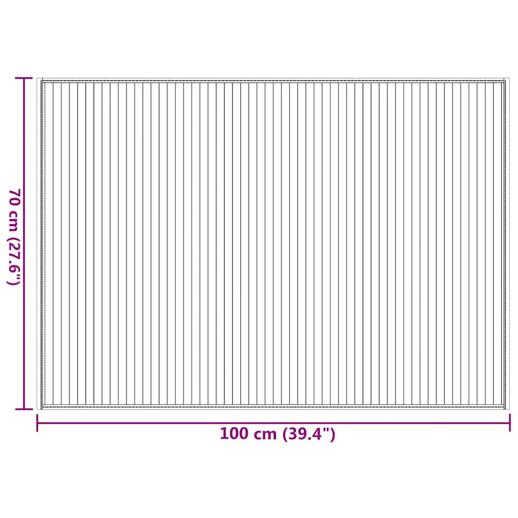 Tappeto Rettangolare Marrone 70x100 cm in Bambù | homemem39