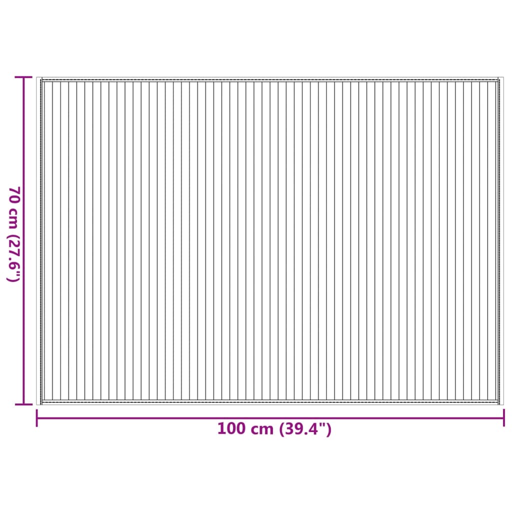 Tappeto Rettangolare Marrone Scuro 70x100 cm in Bambù | homemem39