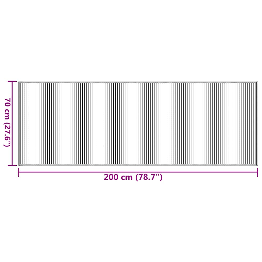 Tappeto Rettangolare Nero 70x200 cm in Bambù | homemem39