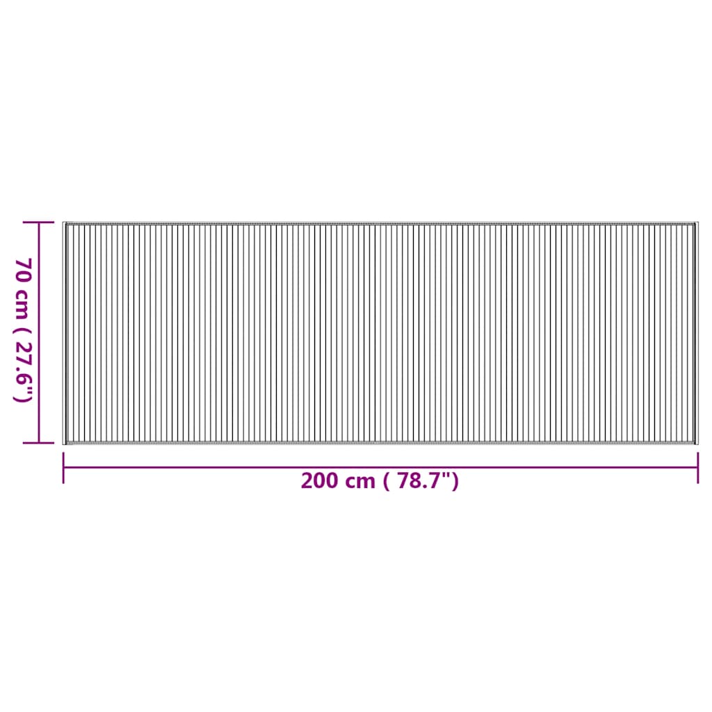 Tappeto Rettangolare Natura 70x200 cm in Bambù | homemem39