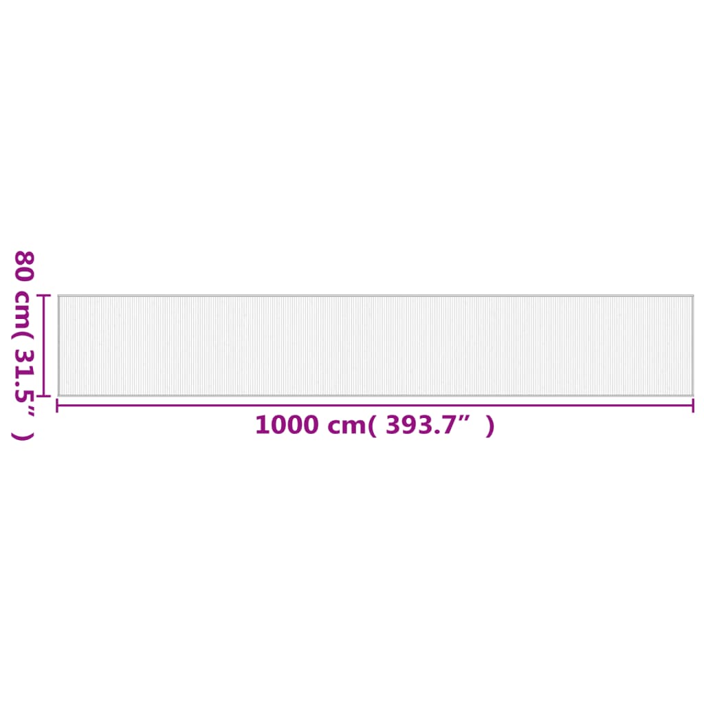 Tappeto Rettangolare Grigio 80x1000 cm in Bambù | homemem39