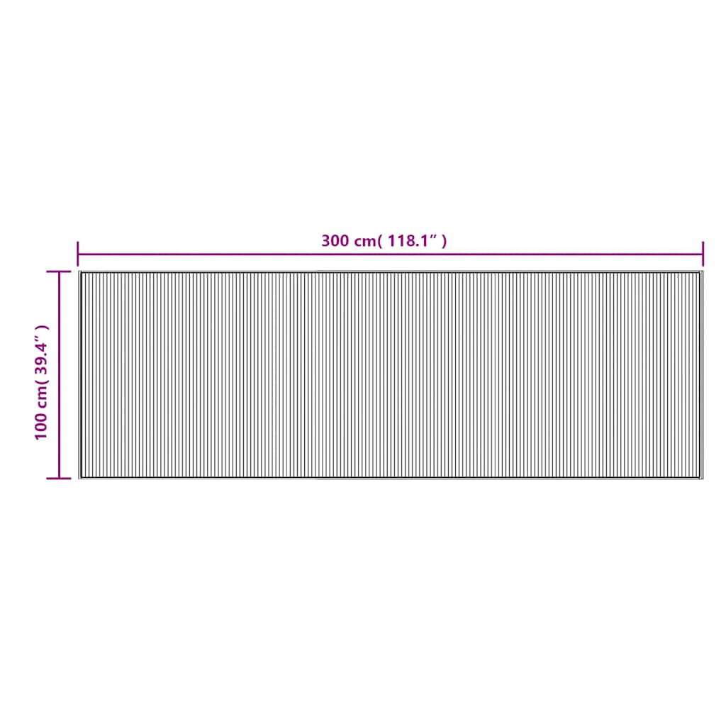 Tappeto Rettangolare Marrone 100x300 cm in Bambù | homemem39