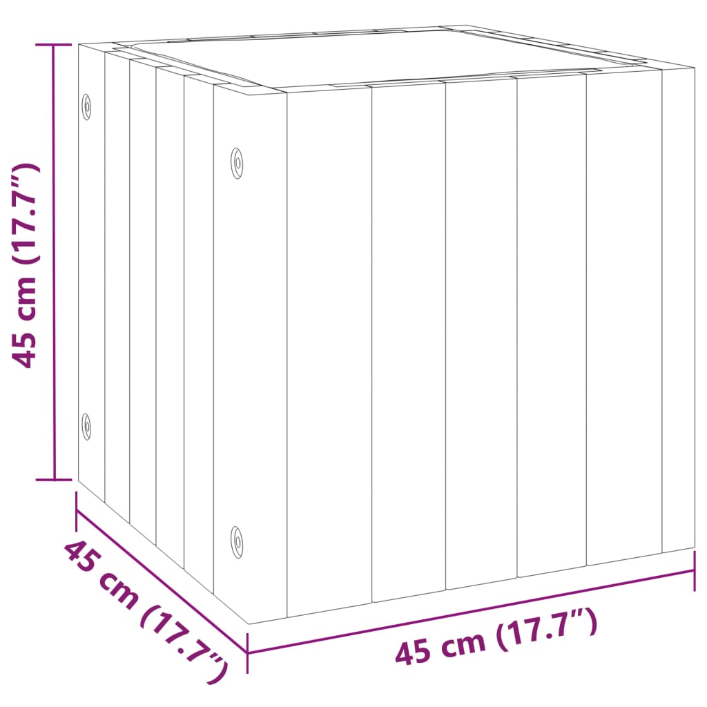 Fioriera da Giardino 45x45x45 cm in Legno Massello di Acacia | homemem39
