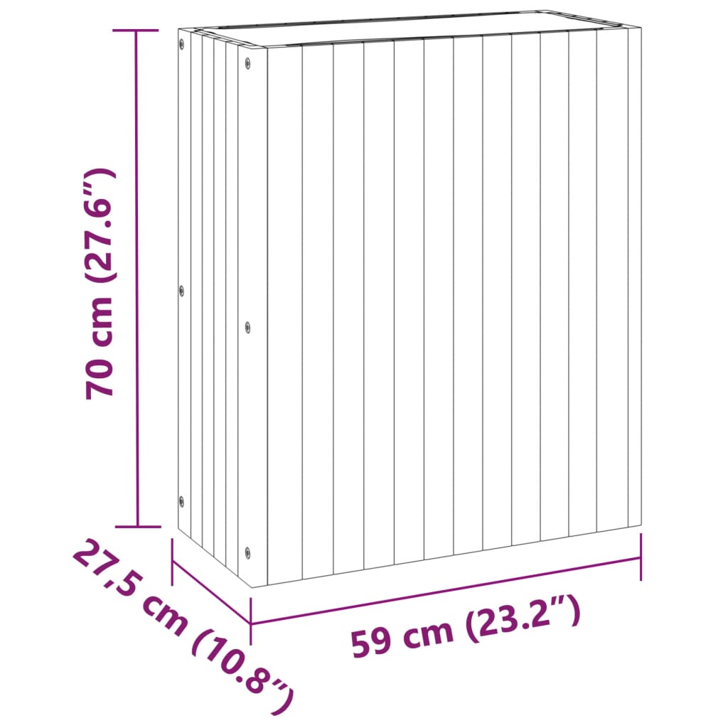 Fioriera da Giardino 59x27,5x70 cm in Legno Massello di Acacia | homemem39