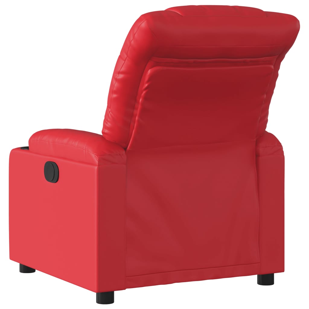 Poltrona Reclinabile Rossa in Similpelle - homemem39