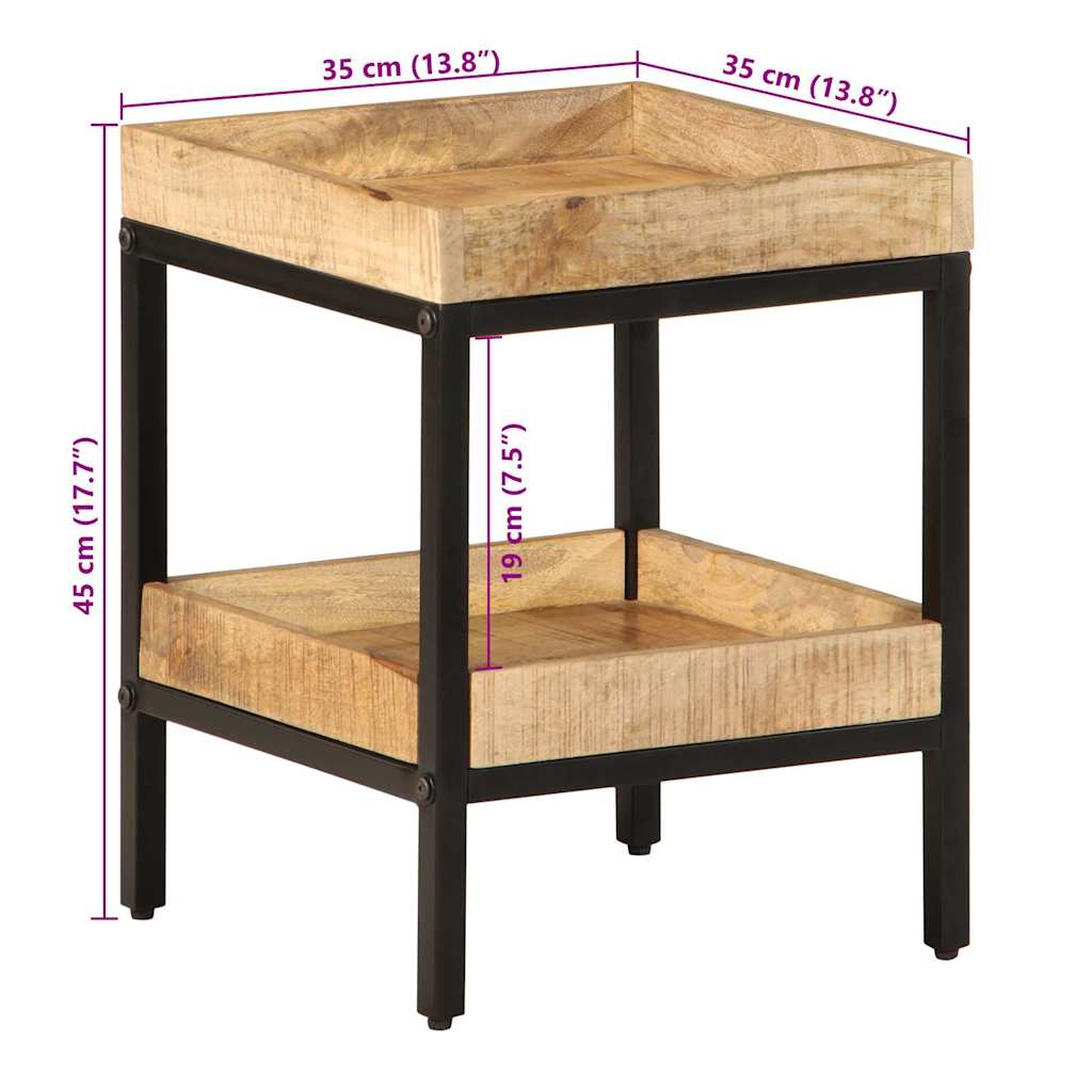 Tavolo laterale Marrone 35 x 35 x 45 cm Legno di mango massello | homemem39