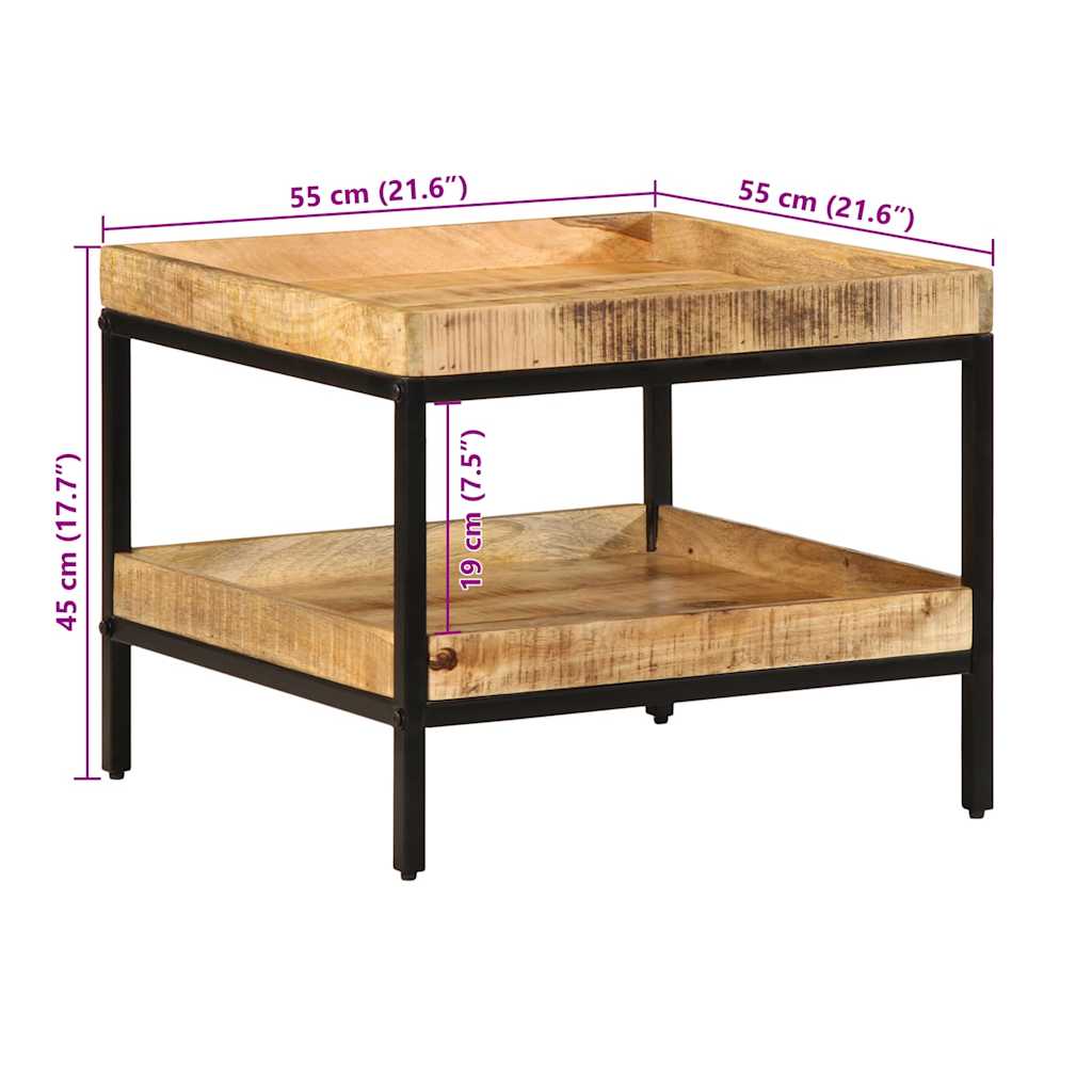 Tavolo laterale Marrone 55 x 55 x 45 cm Legno di mango massello