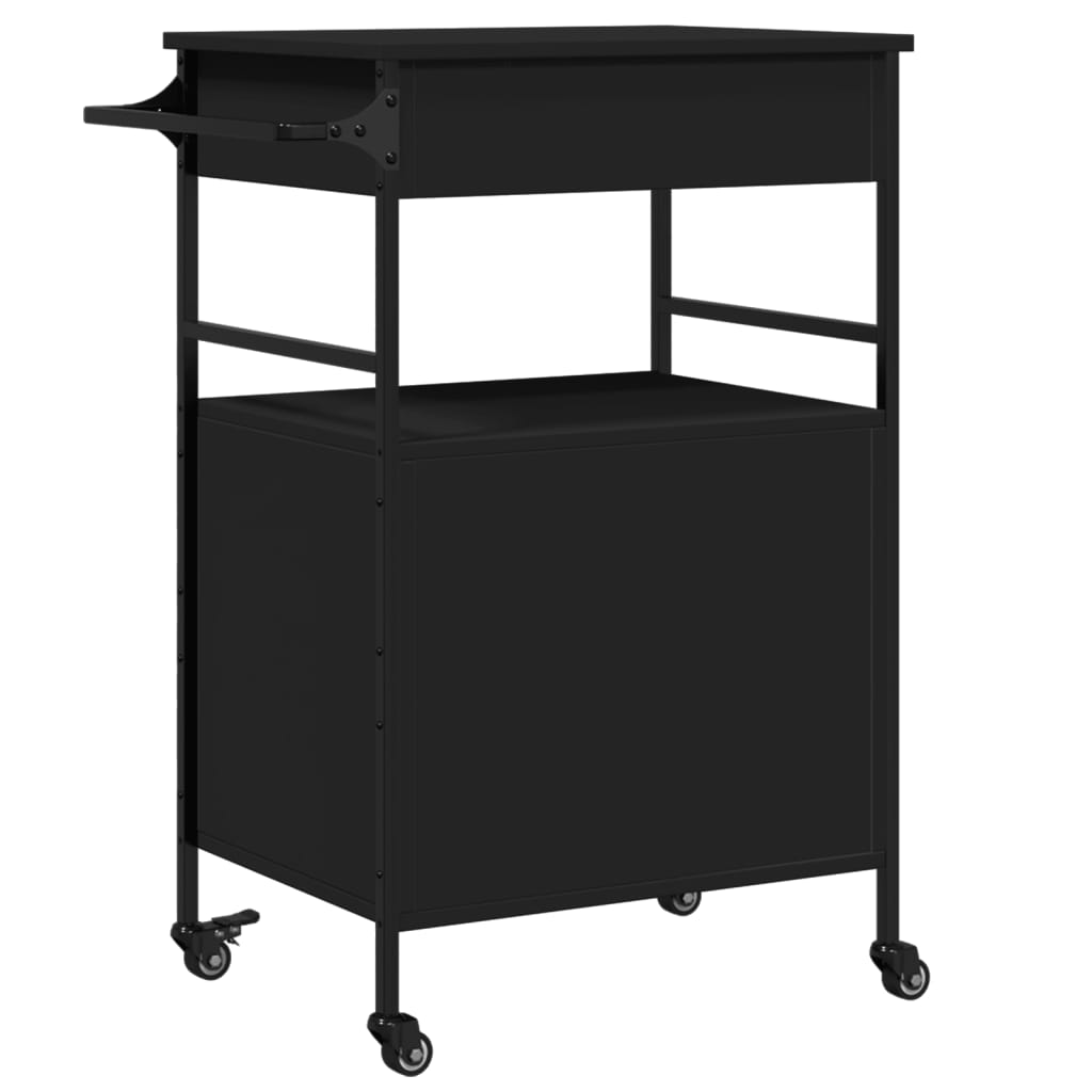 Carrello da Cucina Nero 56x43x89,5 cm in Legno Multistrato - homemem39