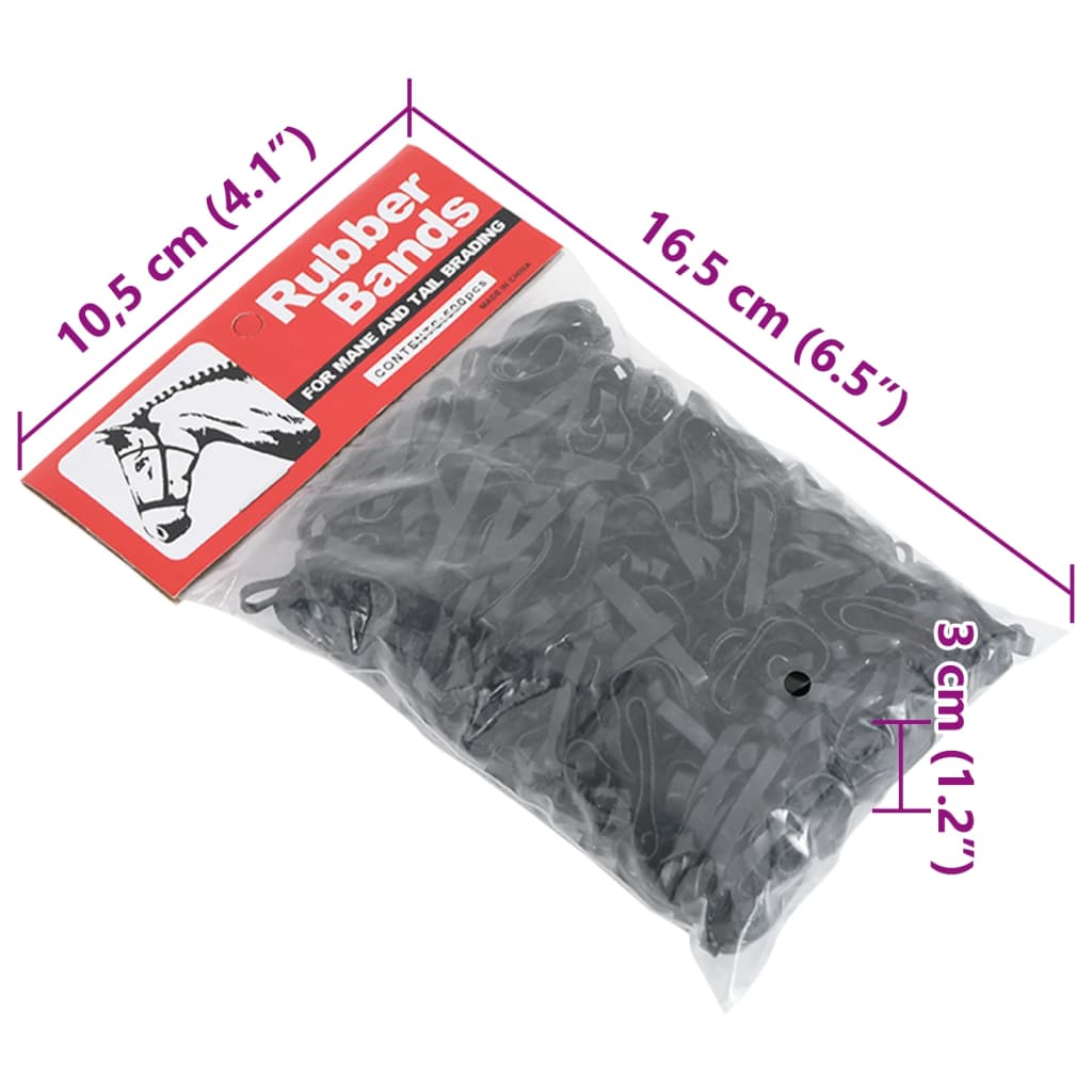 Elastici per Trecce Cavallo 500 pz Neri in Silicone - homemem39