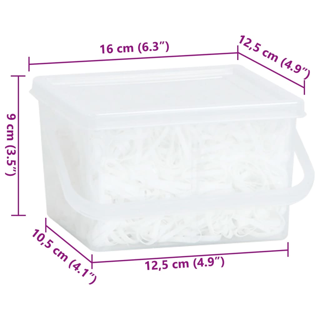 Elastici per Trecce Cavallo 2500 pz Bianchi in Silicone - homemem39