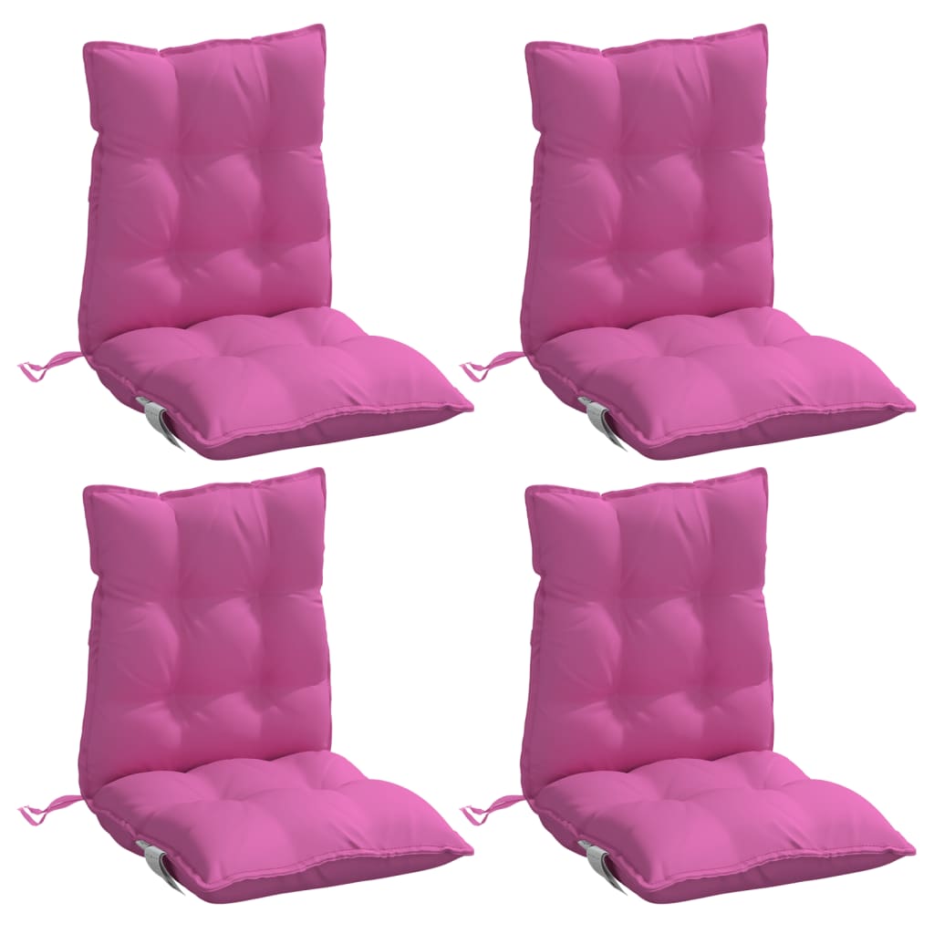 Cuscini per Sedia Schienale Basso 4 pz Rosa in Tessuto Oxford | homemem39