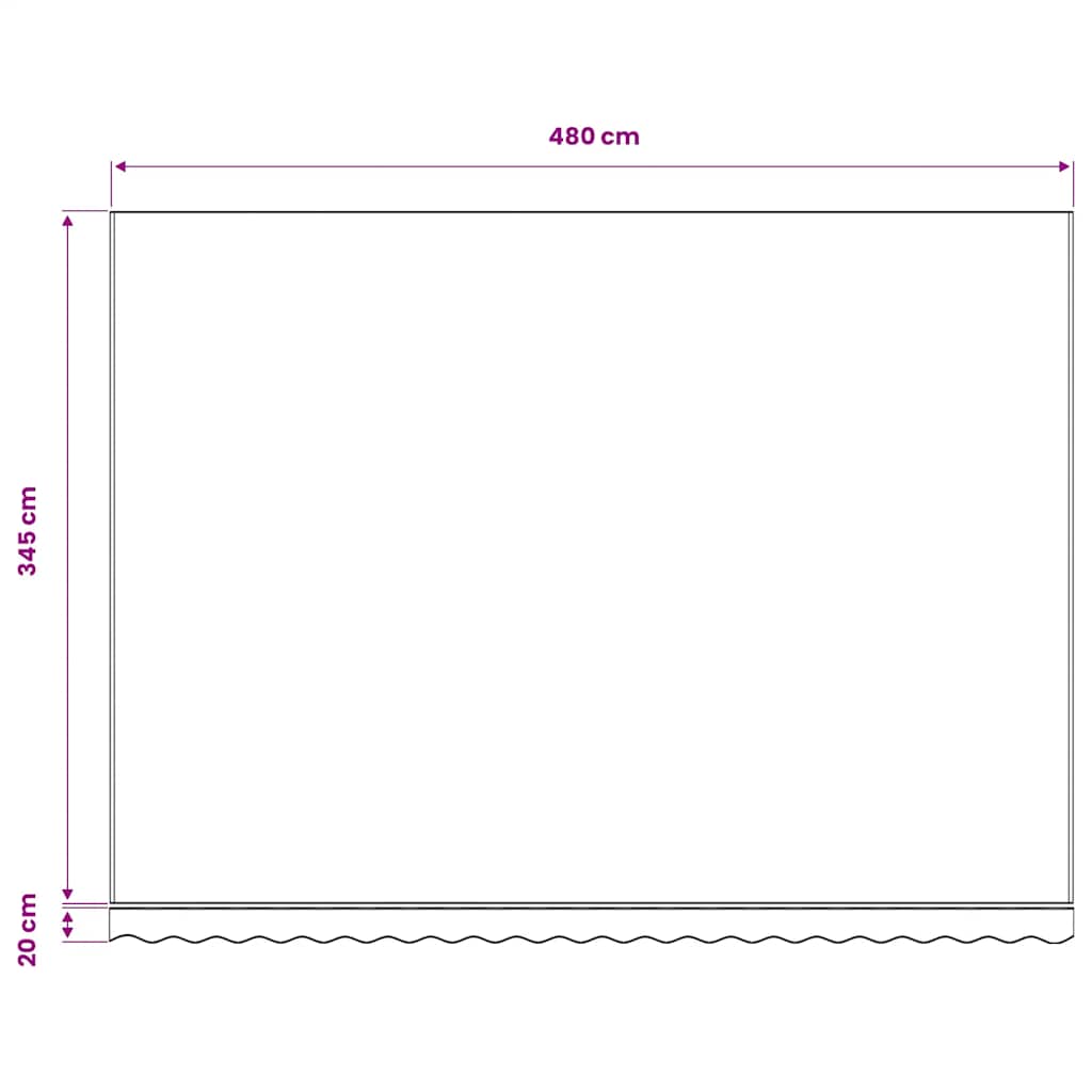 Tessuto di Ricambio per Tenda da Sole Rosso e Bianco 500x350 cm