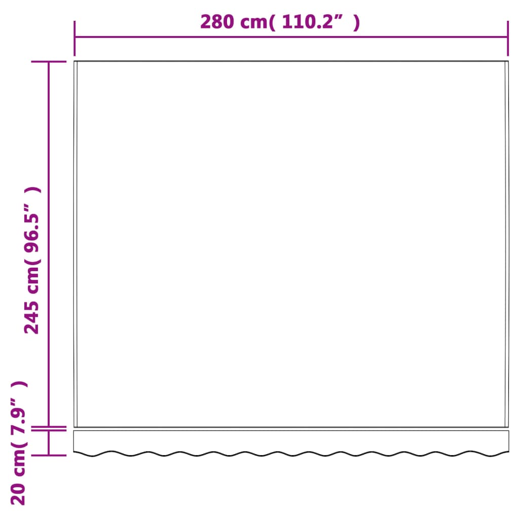 Tessuto di Ricambio per Tenda Strisce Multicolore 3x2,5 m | homemem39