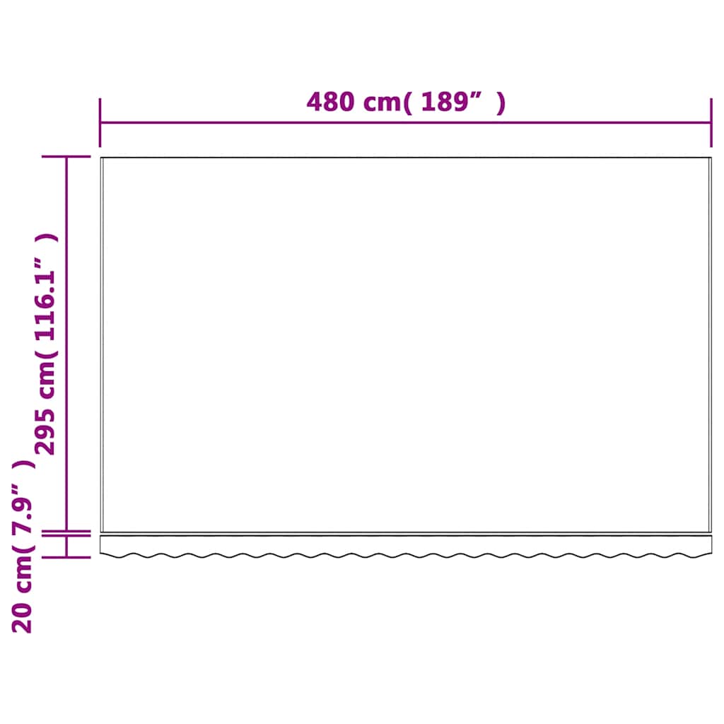 Tessuto di Ricambio per Tenda da Sole Arancione e Blu 5x3 m Poliestere. | homemem39