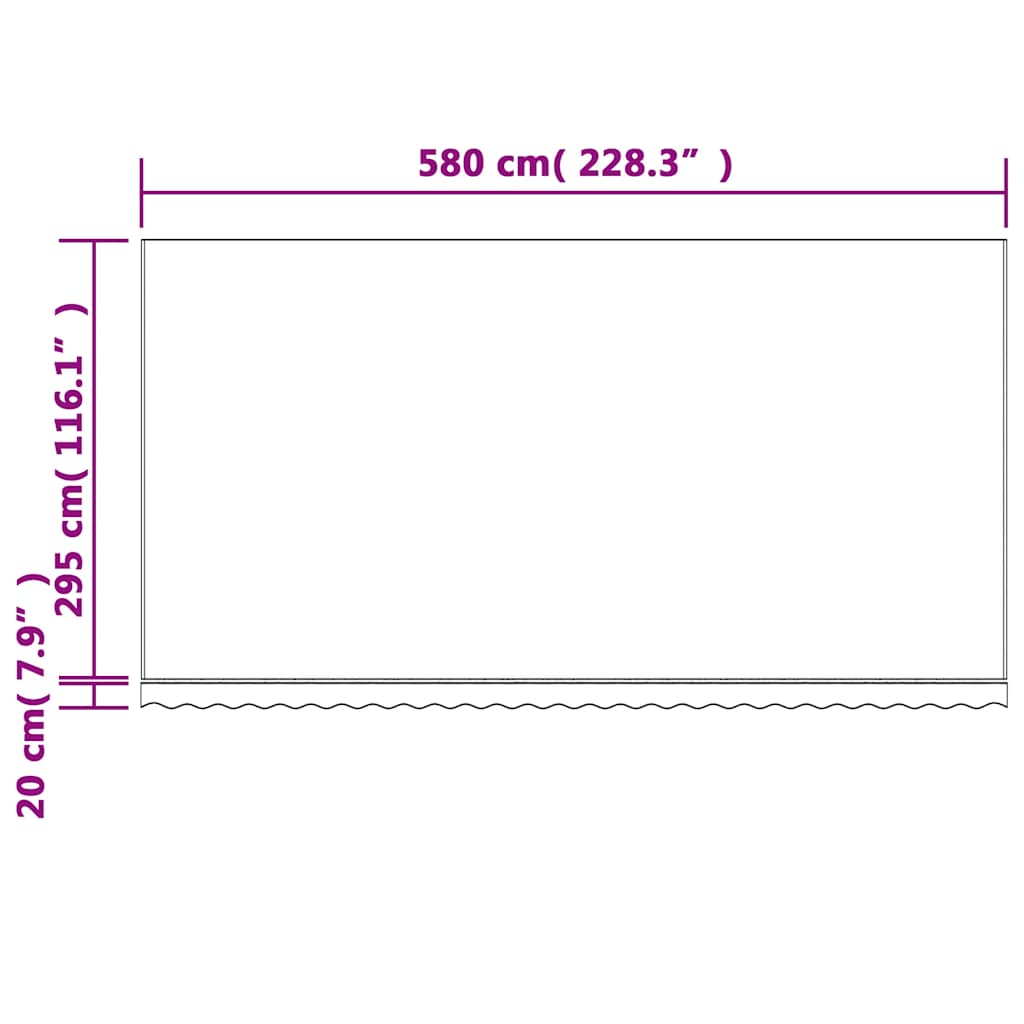 Tessuto di Ricambio per Tenda da Sole Arancione e Blu 6x3 m Poliestere | homemem39