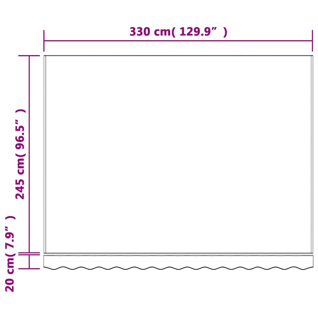 Tessuto di Ricambio per Tenda Strisce Multicolore 3,5x2,5 m | homemem39