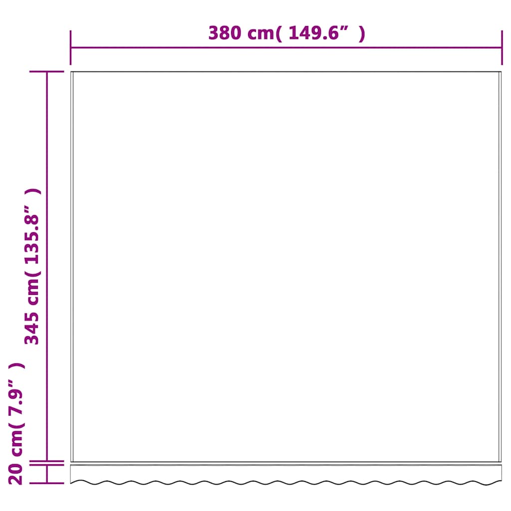 Tessuto di Ricambio per Tenda Strisce Multicolore 4x3,5 m
