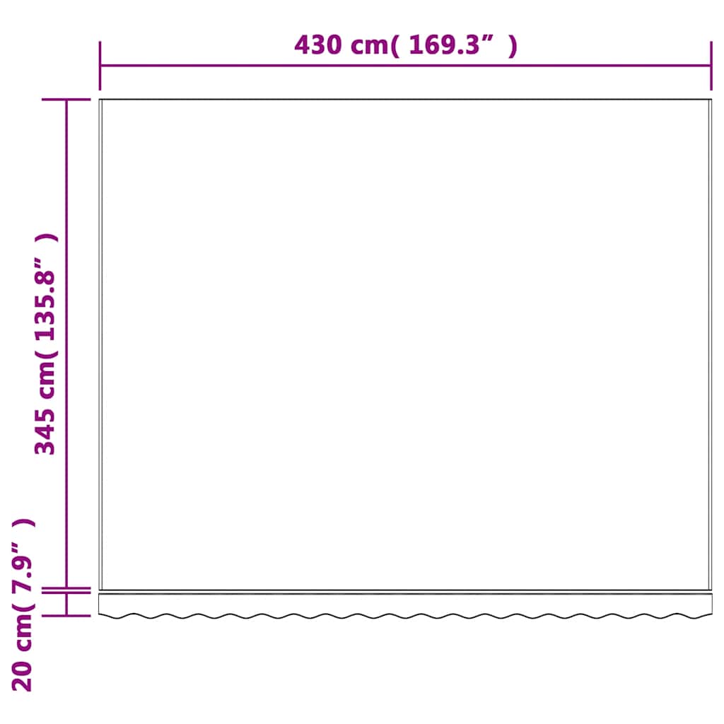 Tessuto di Ricambio per Tenda da Sole Multicolore 450x350 cm