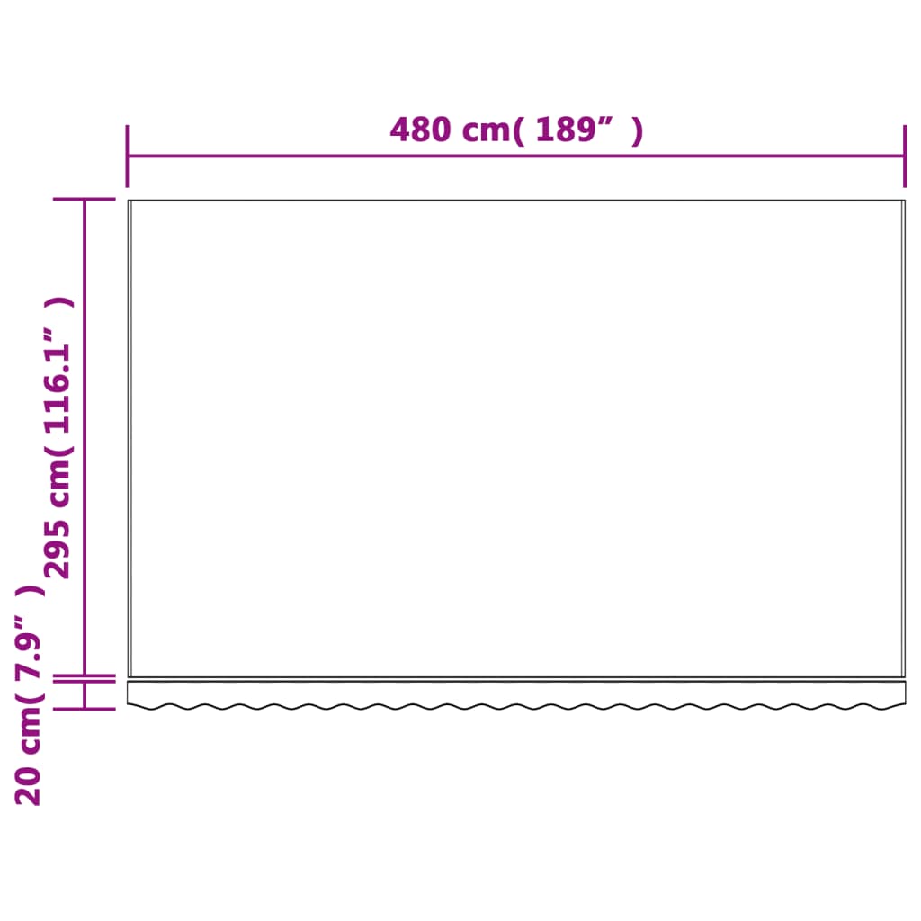 Tessuto di Ricambio per Tenda Strisce Multicolore 5x3 m | homemem39