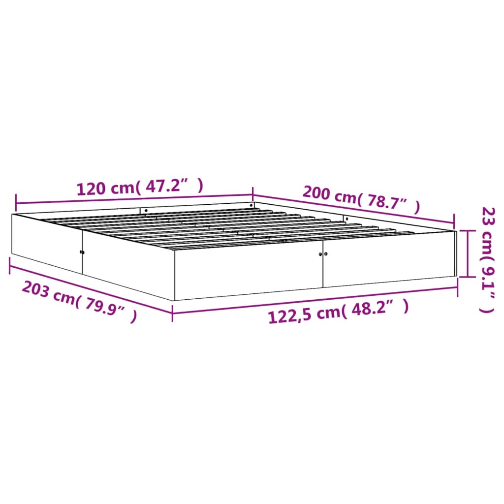 Giroletto senza Materasso Marrone Cera 120x200 cm Legno di Pino - homemem39