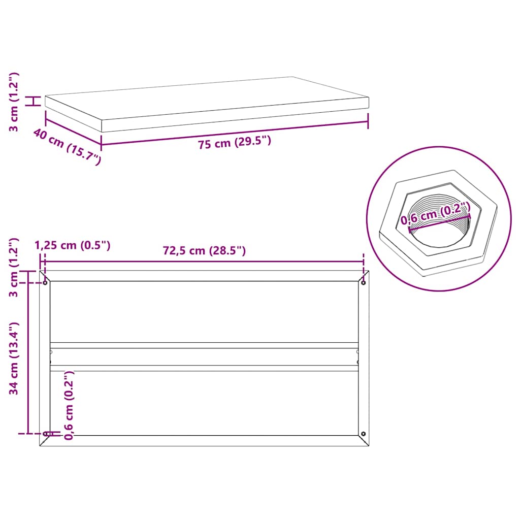 Mensole a Muro 2 pz 75x40 cm Argento in Acciaio Inossidabile