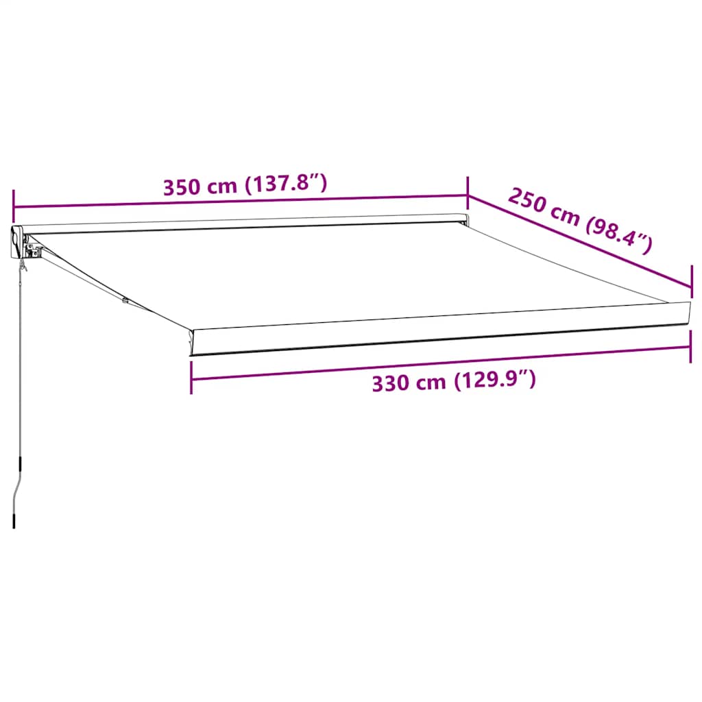 Tenda da Sole Retrattile Manuale Bordò 350x250 cm | homemem39